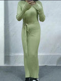 Zingj Autumn / Winter 2023 New Knit Dress Casual Round Collar Skirt Placed Pit Sweater