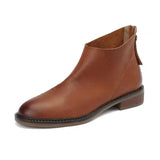 Retro Color Rear Zipper Martin And Ankle Boots Are Soft To Wear Flat Chelsea Short