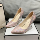 New Fashionable High-Heeled Sandals, Thin High-Heeled Pointed Sexy High-Heeled Shoes, Fashion Large-Size High-Heeled