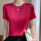 Zingj Summer Women's T-Shirt New Super Soft Bat Sleeve Simple Short-Sleeved Women's Top Bottom With Sleeveless Vest-Outfit