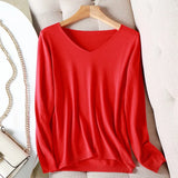 2021 autumn winter Sweater Knitted Pullover women v-neck oversize sweater female loose long sleeve sweater top