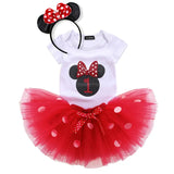 Headband Short Sleeve Top and Tutu Dress Outfits 3pcs for 1 Year Baby Girls First Birthday Party Cotume Newborn