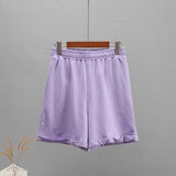 Summer Cotton Sets Women Casual Two Pieces Short Sleeve T Shirts and High Waist Short Pants Solid Outfits