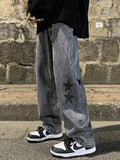 Men's Washed Vintage Star Straight Leg Jeans- Outfit