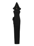 Sexy Fashion Dress Woman 2025 Spring New Hanging Neck Repair Flowers Design Long As The Ass Long As The Hip
