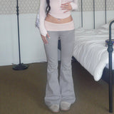 Girls Color Waist Low Waist Leisure Micro-Pants 2024 Slim To Show Thin Hot Girls Sports Knitted
