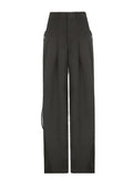 Grey Cargo Pants Korean Fashion Lace Up Pocket Low Rise Casual Pants Women Streetwear Sweatpants y2k Aesthetic