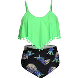 Sexy Tankini Swimwear Women Push Up Swimsuit High Waisted Bathing Suit Floral Biquini Two Piece Bikinis Beachwear Plus