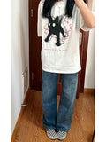 Print Loose Fashion Kawaii Tops Y2k Aesthetic Streetwear Casual All Match Women T-shirt Japanese Grunge Harajuku