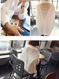 2022 Plus Size Hollow Out OL Women Blouse Shirt Long Sleeve V-neck Women's Tops White 5XL Women's Clothing