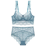 Top French Bra Set Lingerie Push Up Brassiere Ultra-thin Lace Underwear Set Sexy Transparent Panties For Women