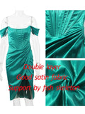 Quality Satin Bodycon Dress Women Party Dress New Arrivals White Midi Bodycon Dress Celebrity Evening Club