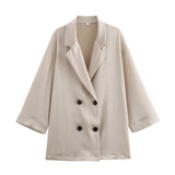 Women's Clothing 2025 New Casual Double-Dbuted Blazer + Trouser Suit