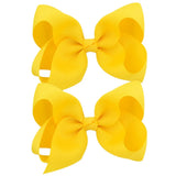 4'' Cute Solid Grosgrain Ribbon Bowknot Hair Clips For Girls Handmade Hairpins Barrettes Headwear Kids Hair