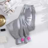 Fashion Letter printed Thick Plush Harem Pants Women Casual Loose Sweatpants Winter Warm Clothes Teens Large 2XL