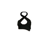 Popcorn Cloth Two Piece Set Women Sexy Cross Halter Backless Vest Crop Top Slim High Waist Flare Pants Fashion