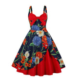 Houndstooth Retro Women's Dress Patchwork Print Sling 1950s Vintage Cocktail Dress Sleeveless Office Casual Pinup