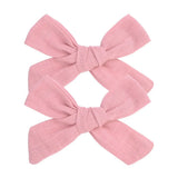 Lovely Baby Solid Hair Bows With Clip Bowknot Hair Clips Headwear Children Cute Cotton Hairpins Barrettes Hair