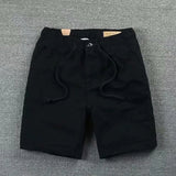 Loose Waist Casual Shorts 2023 Summer New Men's Solid Color Shorts Korean Fashion Boys' Rope