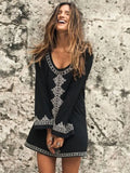Sexy Boho Summer Beach Dress Women Beachwear Cotton Tunic Plus Size Clothing Loose Woman Clothes Club Party Dress