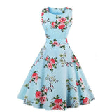 60s Vintage Dress Rockabilly Swing Feminino Women Retro Slim Fit Gowns Flamingo Floral Print Party Vestidos Black