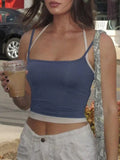 Contrast Color Tie Up Cami Top- Outfit