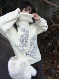 Sweet Jacquard Fairy Sweaters Loose Harajuku Knitted Grunge Pullovers 2024 Winter Y2k Aesthetic Women Vintage