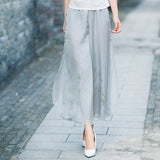 New Style Of Summer Dress, National Chiffon Printed Wide-Leg Trousers, Retro Literature And Art Skirt, Loose Waist Leisure