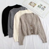 style high-waisted slim plastic sweater women 2021 spring new single-breasted knitted cardigan twist small