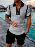 Zipper Lapel Shirts And Pockets Shorts Suits Mens Summer Outfits Fashion Streetwear Vintage Printed Two Piece Sets