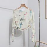 Real Shooting 2024 Summer New Long-Sleeved Short-Sleeved T-Shirt Sun Protection Shirt Thin Perspective Tie-Dye Mesh Hooder