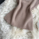 Women V-neck Knitted Short Sleeve Draw String T-shirts Crop Tops Girls Knitting Stretchy Cropped Sheath Tee Shirts For