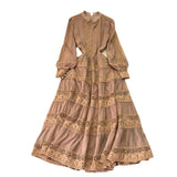 Zingj New French Fashion Gentle And Dignified Retro Palace Yanfeng Long Sleeve Stitching Lace Lace Dress Long
