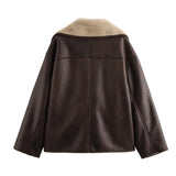 2025 New Women's Fashion Casual Temperament Collar Button Double-Sided Coat