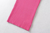 2025 New Women's Fine Sling V Collar Rib MIDI Dress 6050318