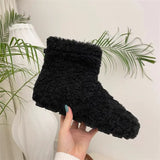 Winter New Hairy Snow Boots Women Add Velvet Add Thick Warm Cotton Shoes Wool Shoes Big Cotton Ankle Boots