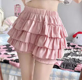 Sweet Fashion Bow Ball Gown Skirts Japanese Pleated All Match Mini Faldas Streetwear Y2k Aesthetic Women