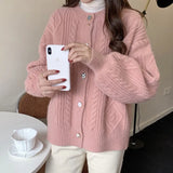 Zingj Wear Light Ripe Wind Knit Cardigan Women's Autumn Winter New Loose Korean Round Collar Soft Waxy Sweater Coat Female-Outfit