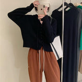 Zingj New Gentle Wind Small Hooded Short Knitting Sweater Women Loose Show Thin Long-Sleeved Jacket Tide-Outfit