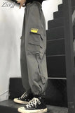 Y2K Cargo Pants Men Retro Loose Pocket Wide-Leg Pants High Waist Straight Loose Men And Women Harajuku Mopping