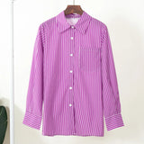 Zingj Striped Shirt 2024 New Fashion Versatile Loose Polo Striped