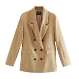 2021 spring blazer + pant two peice set women double breasted suit jacket high waist