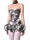 Street Camouflage Set Of Workwear Style 2025 Spring New Breast-Repair Shorts Women's