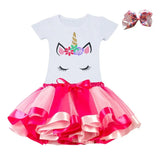 Clothing Sets Baby Girls Clothes 2021 Summer Princess Party Unicorn Colorful tutu Dress Kids Birthday Ball Gown