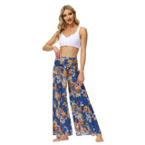 New Boho Print High Waist Belted Beachwear Loose Pants Summer Vacation Women Clothing Beach Wear Swim Suit Cover Up