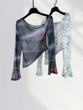 Zingj Beautiful Inclined Shoulder Jazz Dance Dress Irregular Design Sense Short Hot Girl Off The Shoulder Short Gauze