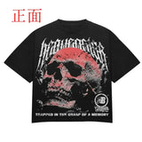 T-Shirt Men's Gothic Graphic Printing T-Shirt With Cotton Round Collar And Oversized Short Sleeves On The Street Of