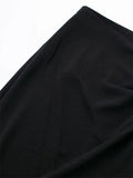 Black Midi Skirt Woman Golden Buttons Long Skirts For Women Fashion 2023 High Waist Slit Skirt Elegant Women's