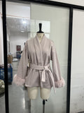 Autumn Fashion New Women's Long-Sleeved Coat Waist Tie Temperament
