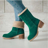 Zingj And Winter 35-43 Large Size Low Tube Plus Velvet Warm Thick With Students Leisure Flat Women's Boots- Outfit